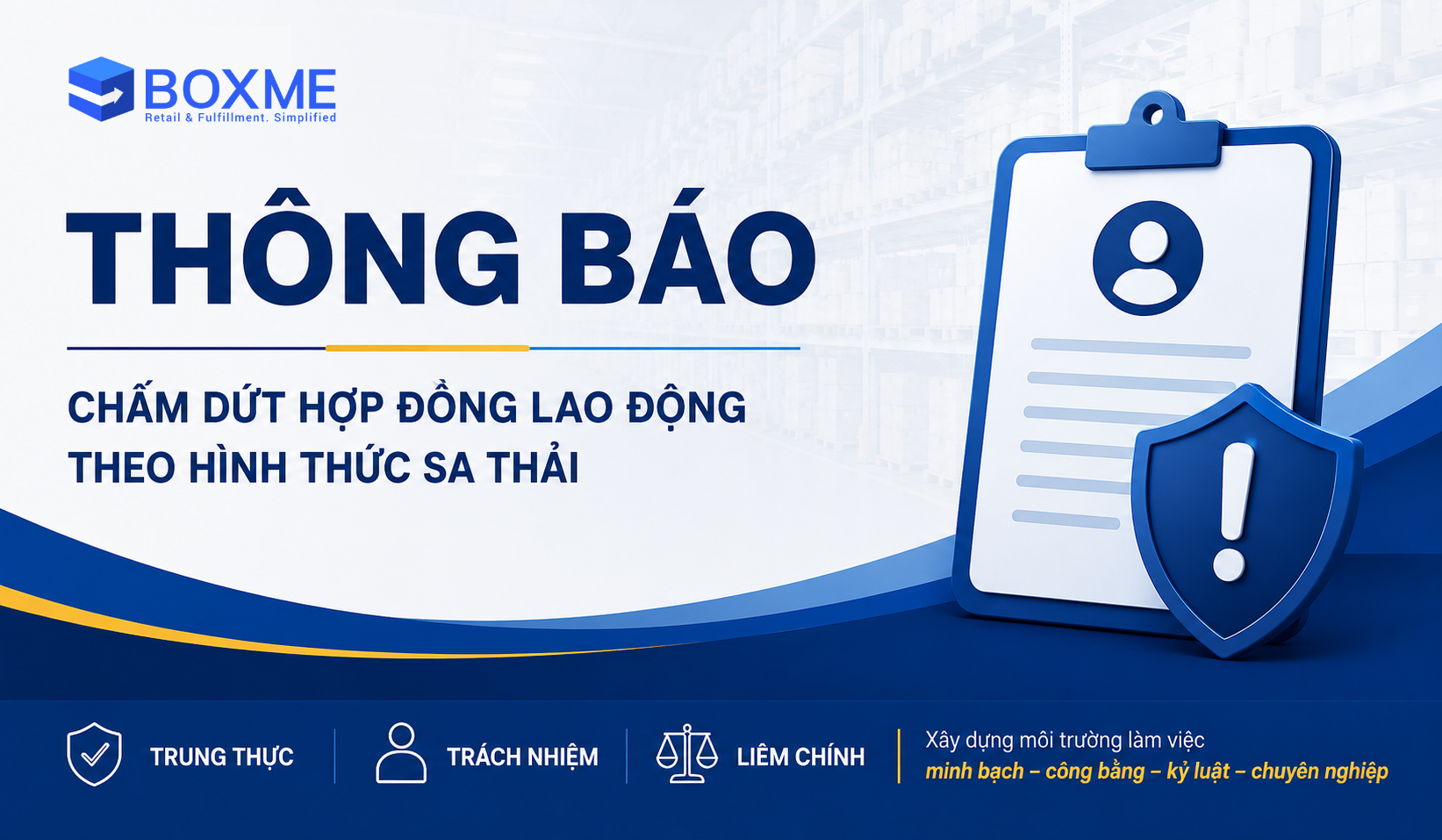 THÔNG BÁO: Chấm dứt hợp đồng lao động theo hình thức sa thải